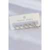 ieg™ Pirinç Gümüş Renk Kalp Model Küpe Seti