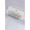 ieg™ Pirinç Gümüş Renk Oval Bombeli Küpe Seti