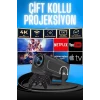 ieg™ Projektör Siyah Android Taşınabilir Sinema Projeksiyon Wifi Destekli En Güncel Sürüm Akıllı