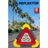 ieg™ Reflektör Güneş Panelli Solarlı Şarjlı Üçgen Işıklı Trafik Reflektör Fener