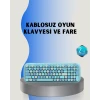 ieg™ Retro Tarz Kablosuz Klavye Mouse Seti – 104 Tuşlu, Ergonomik Tasarım