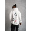ieg™      Şapkalı Güvercin Baskılı Kapşonlu Sweat - Beyaz -