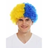 ieg™ Sarı Lacivert Kıvırcık Afro Bonus Taraftar Peruğu