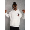 ieg™      SCHOOL BOY Baskılı Kapüşonlu Sweat - Beyaz -