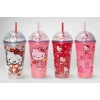 ieg™ Sevimli Hello Kitty Pipetli Işıklı Boncuklu Suluk Bardak 400 ml