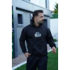 ieg™      Sırt Baskılı Kapüşonlu Üç İplik Oversize Sweatshirt - Siyah -