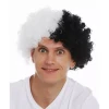 ieg™ Siyah Beyaz Kıvırcık Afro Bonus Taraftar Peruğu