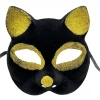 ieg™ Siyah Renk Gold Simli Kedi Maskesi