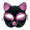 ieg™ Siyah Renk Pembe Simli Kedi Maskesi