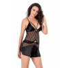 ieg™ Siyah Saten Babydoll Şort Takımı