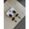 ieg™ Taşlı Küpe - Kahverengi