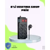 ieg™ Termal Korumalı 8 Prizli 3 USB’li Uzatma Kablosu