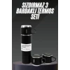 ieg™ Termos Seti Paslanmaz Çelik 3 Bardaklı Vakumlu Termos Set 500 Ml 12 Saate Kadar Isı Koruma