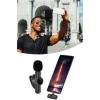 ieg™  Type C Uyumlu İphone Dönüştürücülü Kablosuz Yaka Mikrofonu Android ve İphone Uyumlu Mini Mikrofon