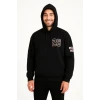 ieg™ Üç İplik Kapüşonlu Ön Ve Arka Baskılı SweatShirt Hoodie - Siyah