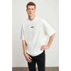 ieg™ Unisex Baskılı Oversize T-Shirt - Beyaz