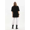 ieg™ Unisex Bisiklet Yaka 20/1 Düz Oversize T-Shirt - Siyah