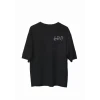 ieg™ Unisex Bisiklet Yaka Baskılı Oversize T-Shirt - Siyah