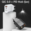 ieg™ Uslion 20w Usb Qc3.0 Şarj Pd3.0 Hızlı Şarj Aleti Şarj Başlık