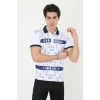ieg™      Yakalı Slim Fit Baskılı T-Shirt - Beyaz -