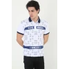 ieg™      Yakalı Slim Fit Baskılı T-Shirt - Beyaz -