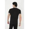 ieg™      Yakalı Slim Fit Baskılı T-Shirt - Siyah -