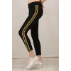 ieg™      Yanı Sarı Şeritli Tayt - Siyah -