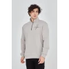 ieg™      Yarım Fermuarlı Baskılı Sweat - Boyalı Gri -