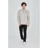 ieg™      Yarım Fermuarlı Baskılı Sweat - Boyalı Gri -