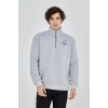ieg™      Yarım Fermuarlı Baskılı Sweat - Gri -