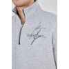 ieg™      Yarım Fermuarlı Baskılı Sweat - Gri -