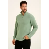 ieg™      Yarım Fermuarlı Triko Kazak  Mint Yeşili -