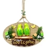 ieg™ Yeşil Kuşlu Welcome Yazılı El Yapımı Kapı Süsü