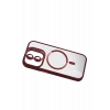 ieg™  Apple iPhone 11 Remim Lensli Magsafe Standlı Kapak - Bordo