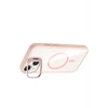 ieg™  Apple iPhone 14 Remim Lensli Magsafe Standlı Kapak - Pembe
