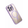 ieg™  Apple iPhone 16 Pro Max Remim Lensli Magsafe Standlı Kapak - Lila