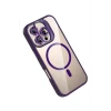 ieg™  Apple iPhone 16 Pro Remim Lensli Magsafe Standlı Kapak - Derin Mor