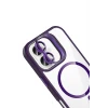 ieg™  Apple iPhone 16 Remim Lensli Magsafe Standlı Kapak - Derin Mor