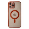 ieg™  iPhone 12 Pro Kılıf Magneticsafe Lazer Silikon - Kırmızı