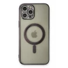 ieg™  iPhone 12 Pro Kılıf Magneticsafe Lazer Silikon - Siyah