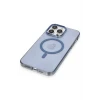 ieg™  iPhone 13 Pro Max Kılıf Tron Şeffaf Magsafe Kapak - Mavi