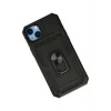 ieg™  iPhone 14 Plus Kılıf Pars Lens Yüzüklü Silikon - Siyah