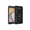 ieg™  Samsung Galaxy J7 Kılıf Sofya Yüzüklü Silikon Kapak - Siyah