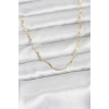 ietaks™ CM 14K Gold Renk Yassı Zincir Model 60 cm Kadın Kolye