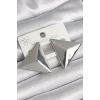 ietaks™ Pirinç Gümüş Renk 3D Üçgen Model Kadın Küpe