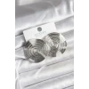 ietaks™ Pirinç Gümüş Renk Circle Model Kadın Küpe