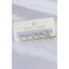 ietaks™ Pirinç Gümüş Renk Kalp Model Küpe Seti