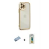 iPhone 12 Pro Max Kılıf Çekirdek Klasik Serisi - Siyah Polymer Nano Ekran Koruyucu + Shine Kamera Lens Koruma Cam - MI