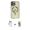 iPhone 12 Pro Max Kılıf Nova Işık Özel Seri - Siyah Joko 5D Cam + Shine Kamera Lens - LT
