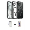 iPhone 12 Pro Max Kılıf Nova Işık Özel Seri - Siyah Joko 5D Cam + Shine Kamera Lens - LT